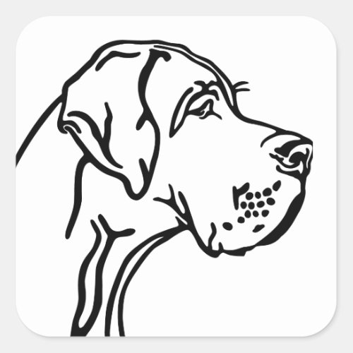 Great Dane drawing Square Sticker