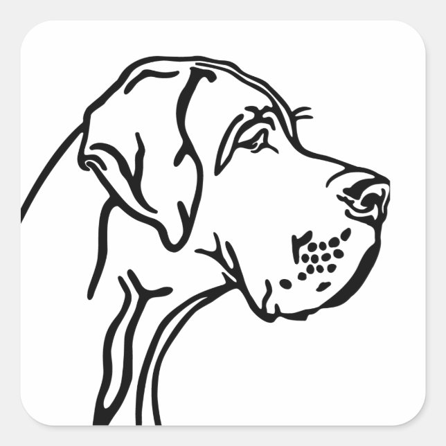 Great Dane drawing Square Sticker (Front)