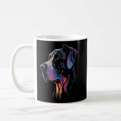 Great Dane Face Colorful Portrait For Dog Owners T Coffee Mug