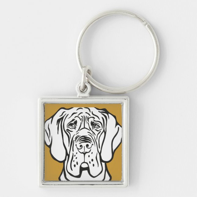 Great Dane Face Keychain (Front)