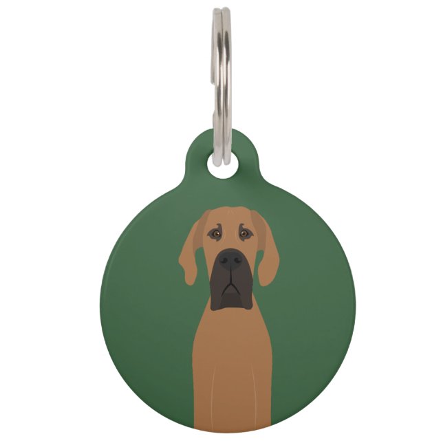 Great Dane Fawn Dog Pet ID Tag (Front)
