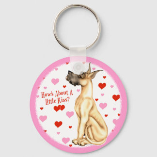 Great Dane Fawn Kiss Keychain