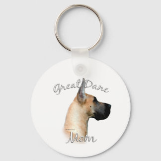 Great Dane (fawn) Mom 2 Keychain