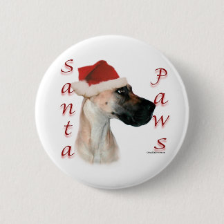 Great Dane (fawn) Santa Paws Button