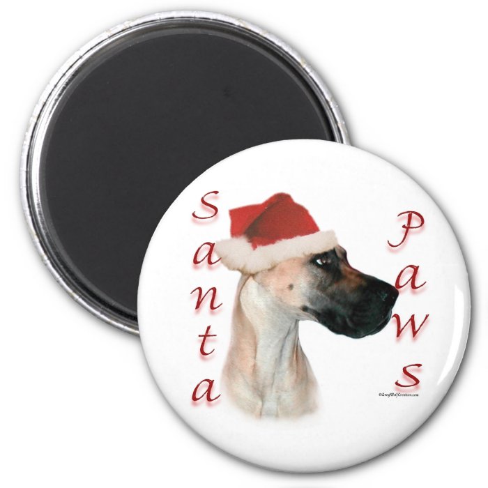 Great Dane (fawn) Santa Paws Magnet