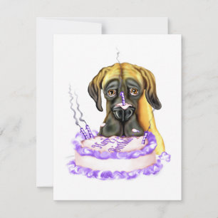 Great Dane Fawn UC Birthday Cake Invitation