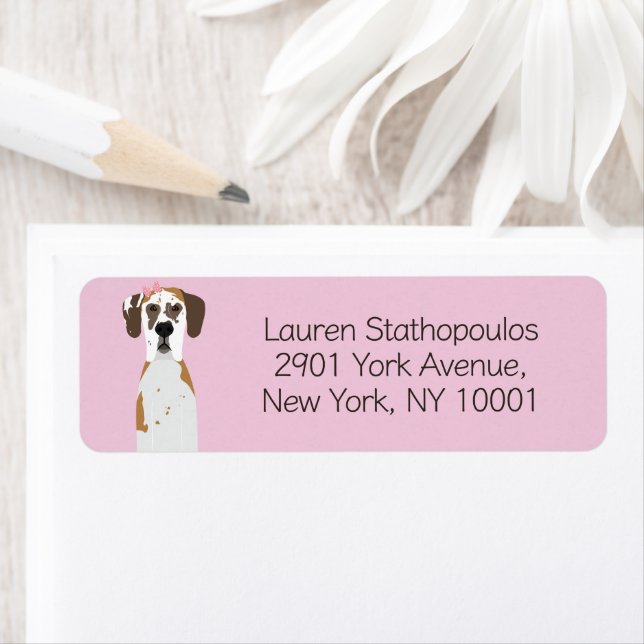 Great Dane Fawnequin Dog Label (Insitu)