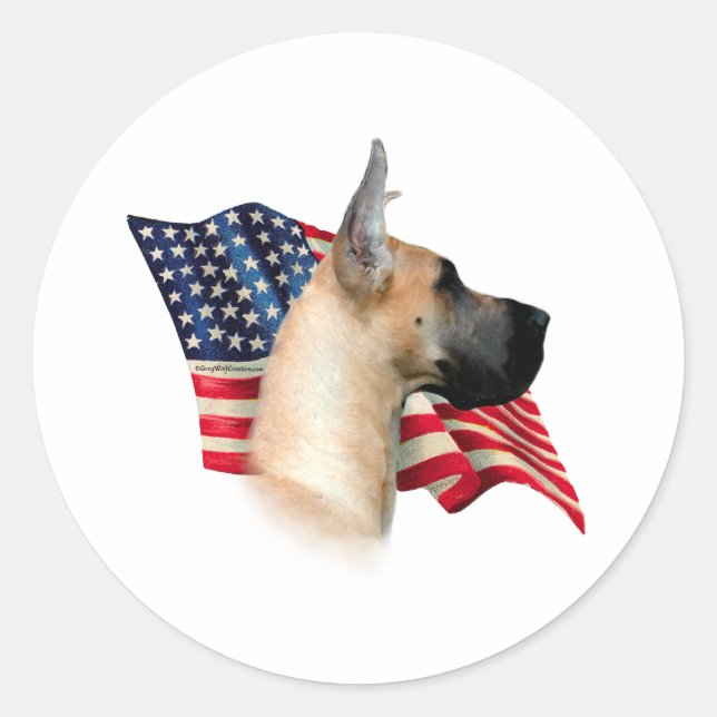 Great Dane Flag Classic Round Sticker (Front)
