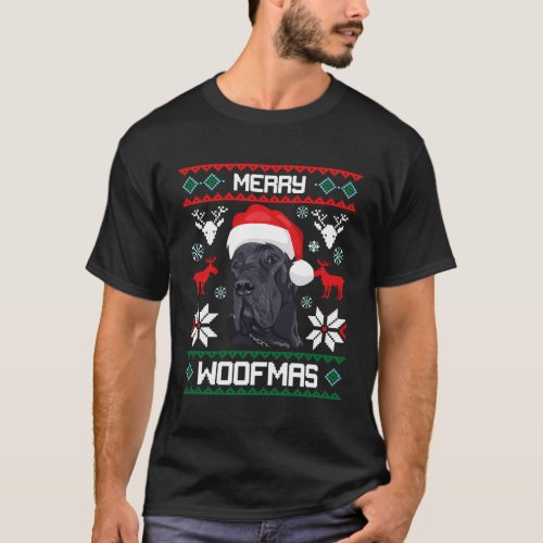 Great Dane For Merry Woofmas T_Shirt