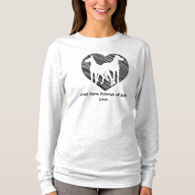 Great Dane Friends scribble heart logo T-Shirt (Front)