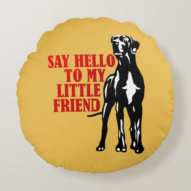 Great Dane Fun Gifts Round Pillow (Front)