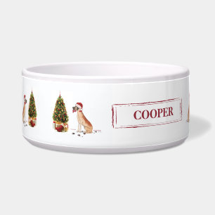 Great Dane Funny Christmas Dog with Tree Bowl