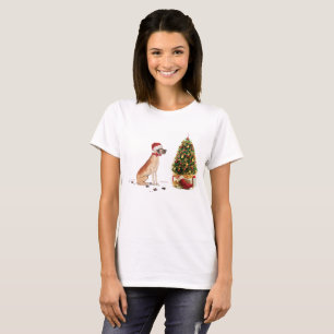 Great Dane Funny Christmas Dog with Tree T-Shirt
