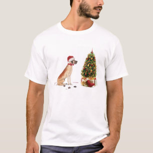 Great Dane Funny Christmas Dog with Tree T-Shirt