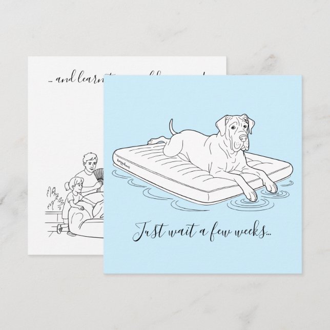 Great Dane funny summer  Card (Front/Back)
