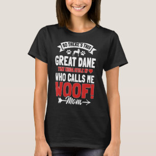 Great Dane Gentle Dog Woof Mom German Mastiff Moth T-Shirt
