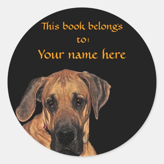 Great Dane Gentle Giant Bookplate (Front)
