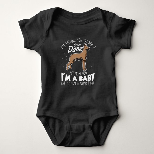 Great Dane Gift for a Dog Mother Baby Bodysuit (Front)