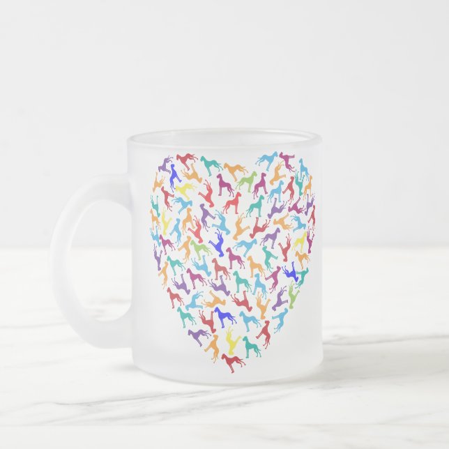 Great Dane Graphics Frosted Glass Coffee Mug (Left)