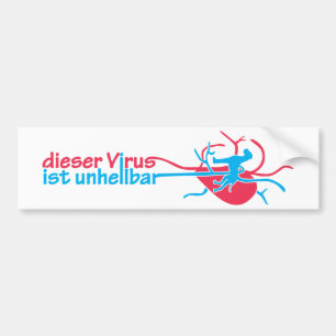 Great Dane Half Heart Silhouette German Quote Bumper Sticker