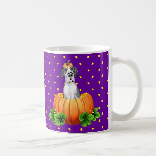 Great Dane Halloween Fawn/Mantle UC Stars custom Coffee Mug (Right)