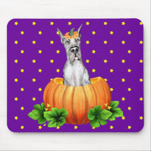 Great Dane Halloween Merle Dane-O-Lantern Mouse Pad