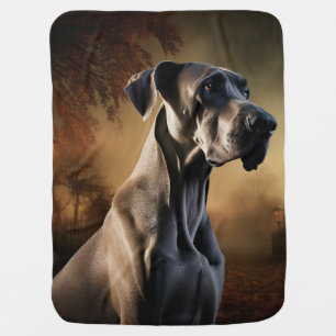 Great Dane Halloween Scary Baby Blanket