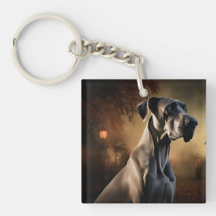 Great Dane Halloween Scary Keychain