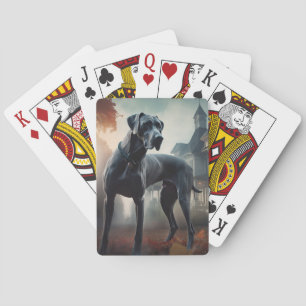 Great Dane Halloween Scary Poker Cards