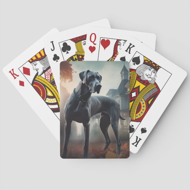 Great Dane Halloween Scary Poker Cards (Back)