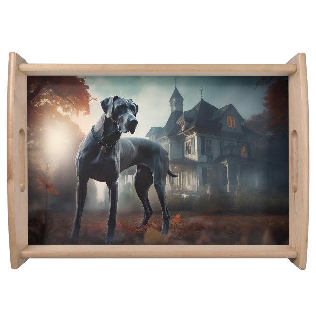 Great Dane Halloween Scary Serving Tray (Front)