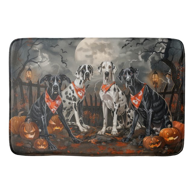 Great Dane Halloween Spooky Bath Mat (Front)