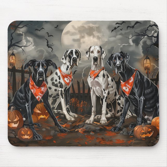 Great Dane Halloween Spooky Mouse Pad (Front)