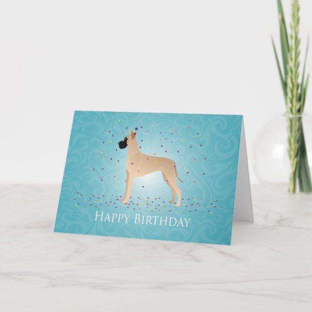 Great Dane Happy Birthday Design Card (Front)