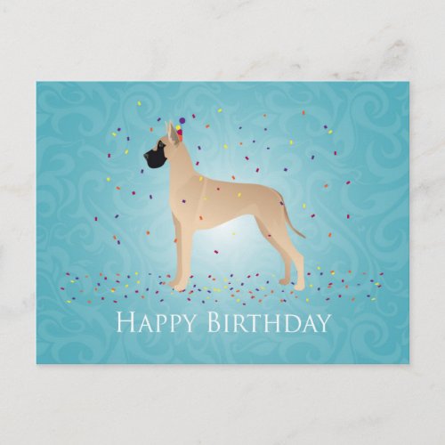 Great Dane Happy Birthday Design Postcard