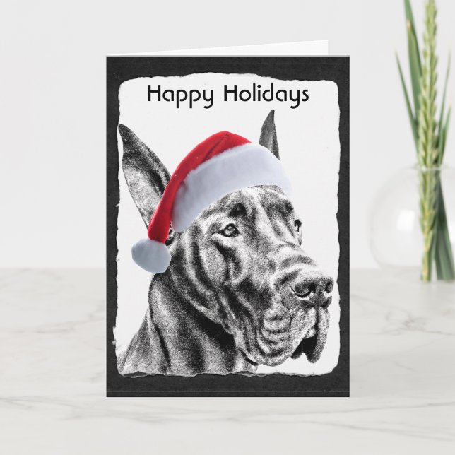 Great Dane "Happy Holidays" Holiday Card (Front)