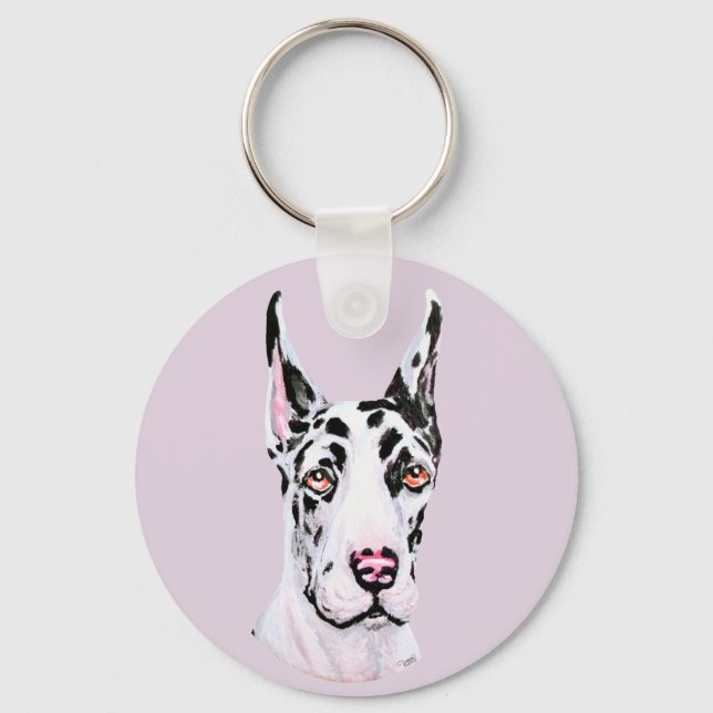 Great Dane Harle Cropped Pup Keychain (Front)