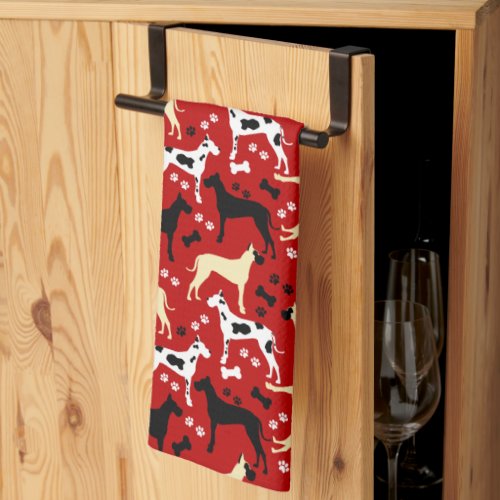 Great Dane Harlequin Fawn Black Danes Kitchen Towel