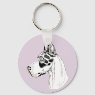 Great Dane Harlequin Feminine Keychain