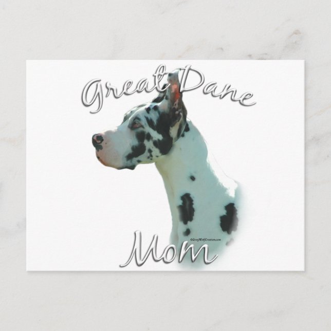 Great Dane (harlequin) Mom 2 Postcard (Front)