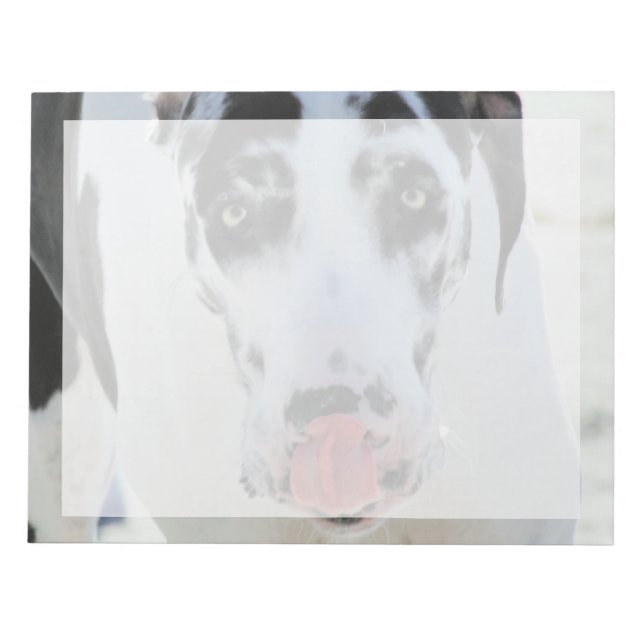 Great Dane - Harlequin - My Tongue Touches My Nose Notepad (Front)