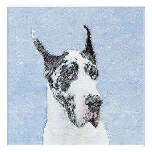 Great Dane (Harlequin) Painting - Original Dog Art