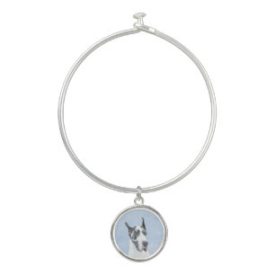 Great Dane (Harlequin) Painting - Original Dog Art Bangle Bracelet