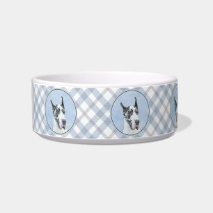 Great Dane (Harlequin) Painting - Original Dog Art Bowl