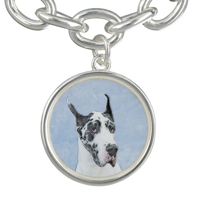 Great Dane (Harlequin) Painting - Original Dog Art Bracelet (Design)