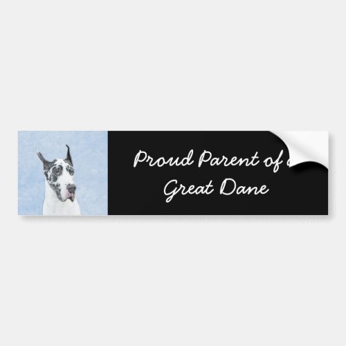 Great Dane Harlequin Painting _ Original Dog Art Bumper Sticker