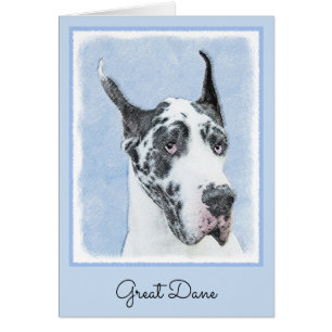 Great Dane (Harlequin) Painting - Original Dog Art Cards