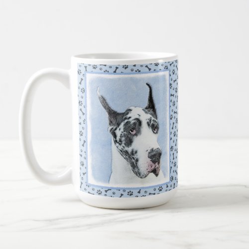 Great Dane Harlequin Painting _ Original Dog Art Coffee Mug