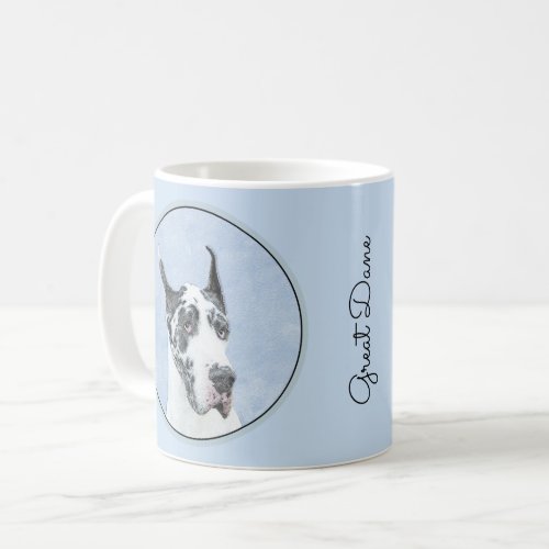 Great Dane Harlequin Painting _ Original Dog Art Coffee Mug