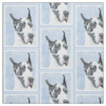 Great Dane (Harlequin) Painting - Original Dog Art Fabric